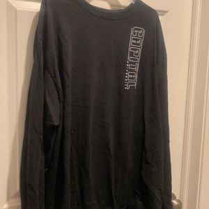 Black Champion Capital University Long Sleeve Shirt Size XL